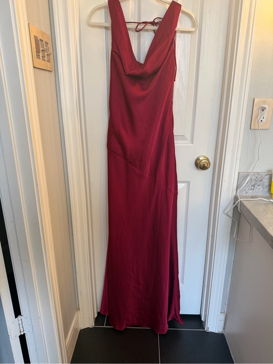 Azazie Dresses & Skirts - Azazie A6 Cranberry Formal Gown Cowl Neck Sleeveless Floor Length Dress